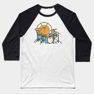 Pixel Blue Sparkle Drums with Gong Baseball T-Shirt